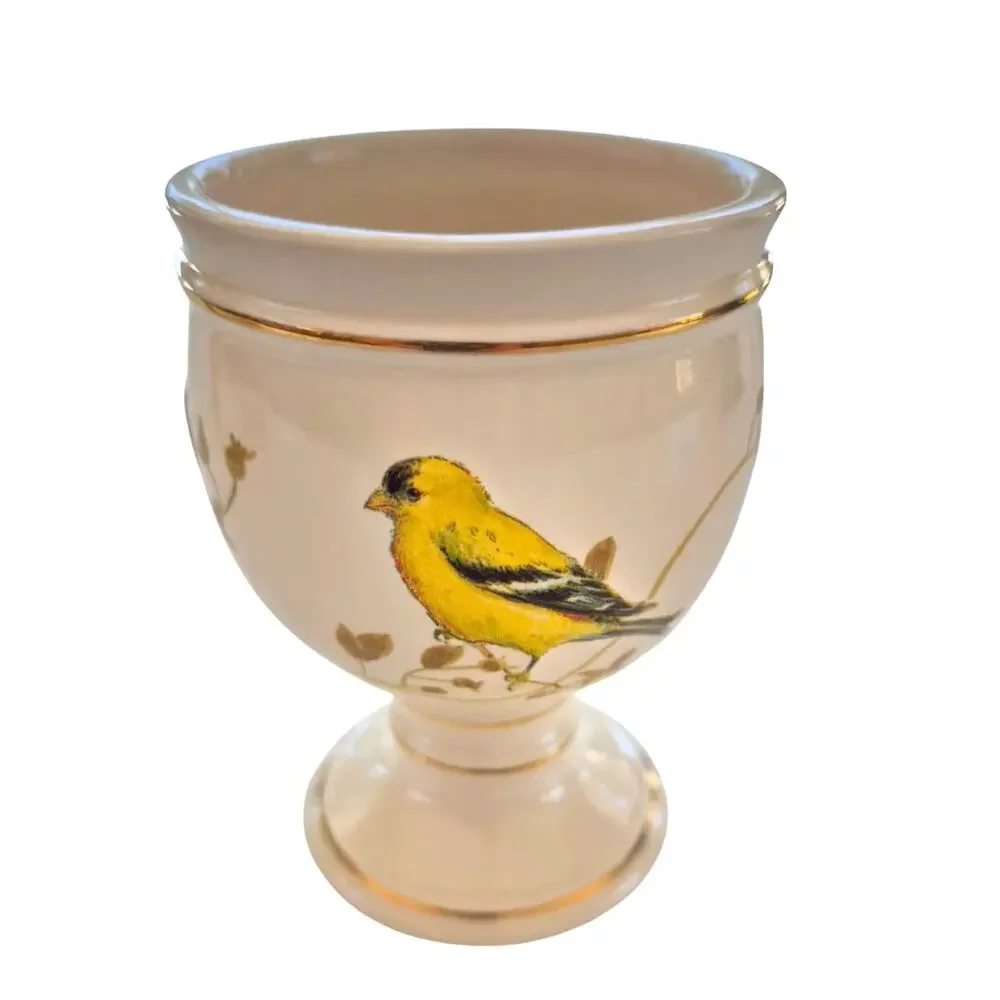 Gilded Birds Bathroom Soap Dish Lotion Dispenser Tumbler 3 Piece Set Like New
